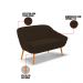 Kit 01 Namoradeira 02 Lugares e 02 Poltronas Giratória Giovana Suede Marrom Base Madeira MA30 - D'Rossi