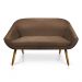 Kit 01 Namoradeira 02 Lugares e 02 Poltronas Giratória Giovana Suede Marrom Base Madeira MM30 - D'Rossi