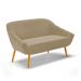 Kit 01 Namoradeira 02 Lugares e 02 Poltronas Giratória Giovana Suede Marrom Rato Base Madeira MA30 - D'Rossi