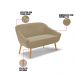 Kit 01 Namoradeira 02 Lugares e 02 Poltronas Giratória Giovana Suede Marrom Rato Base Madeira MA30 - D'Rossi