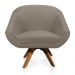 Kit 01 Namoradeira 02 Lugares e 02 Poltronas Giratória Giovana Suede Marrom Rato Base Madeira MM30 - D'Rossi