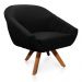 Kit 01 Namoradeira 02 Lugares e 02 Poltronas Giratória Giovana Suede Preto Base Madeira MM30 - D'Rossi