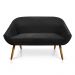 Kit 01 Namoradeira 02 Lugares e 02 Poltronas Giratória Giovana Suede Preto Base Madeira MM30 - D'Rossi