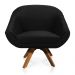 Kit 01 Namoradeira 02 Lugares e 02 Poltronas Giratória Giovana Suede Preto Base Madeira MM30 - D'Rossi