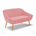Kit 01 Namoradeira 02 Lugares e 02 Poltronas Giratória Giovana Suede Rose Base Madeira MA30 - D'Rossi
