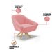 Kit 01 Namoradeira 02 Lugares e 02 Poltronas Giratória Giovana Suede Rose Base Madeira MA30 - D'Rossi