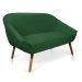 Kit 01 Namoradeira 02 Lugares e 02 Poltronas Giratória Giovana Suede Verde Base Madeira MM30 - D'Rossi