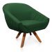 Kit 01 Namoradeira 02 Lugares e 02 Poltronas Giratória Giovana Suede Verde Base Madeira MM30 - D'Rossi