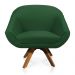 Kit 01 Namoradeira 02 Lugares e 02 Poltronas Giratória Giovana Suede Verde Base Madeira MM30 - D'Rossi