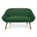 Kit 01 Namoradeira 02 Lugares e 02 Poltronas Giratória Giovana Suede Verde Base Madeira MM30 - D'Rossi