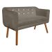 Kit 01 Namoradeira 02 Lugares e 02 Poltronas Giratória Julia Suede Marrom Rato com Strass Base Madeira MM30 D'Rossi