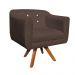 Kit 01 Namoradeira 02 Lugares e 02 Poltronas Giratória Julia Suede Marrom com Strass Base Madeira MM30 D'Rossi
