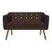 Kit 01 Namoradeira 02 Lugares e 02 Poltronas Giratória Julia Suede Marrom com Strass Base Madeira MM30 D'Rossi