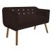 Kit 01 Namoradeira 02 Lugares e 02 Poltronas Giratória Julia Suede Marrom com Strass Base Madeira MM30 D'Rossi