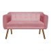 Kit 01 Namoradeira 02 Lugares e 02 Poltronas Giratória Julia Suede Rose Base Madeira MM30 D'Rossi