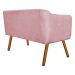 Kit 01 Namoradeira 02 Lugares e 02 Poltronas Giratória Julia Suede Rose Base Madeira MM30 D'Rossi