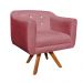 Kit 01 Namoradeira 02 Lugares e 02 Poltronas Giratória Julia Suede Rose com Strass Base Madeira MM30 D'Rossi