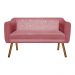 Kit 01 Namoradeira 02 Lugares e 02 Poltronas Giratória Julia Suede Rose com Strass Base Madeira MM30 D'Rossi