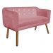Kit 01 Namoradeira 02 Lugares e 02 Poltronas Giratória Julia Suede Rose com Strass Base Madeira MM30 D'Rossi