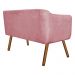 Kit 01 Namoradeira 02 Lugares e 02 Poltronas Giratória Julia Suede Rose com Strass Base Madeira MM30 D'Rossi