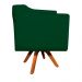 Kit 01 Namoradeira 02 Lugares e 02 Poltronas Giratória Julia Suede Verde Base Madeira MM30 D'Rossi