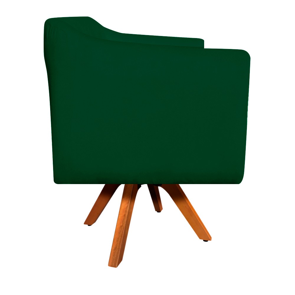 Kit 01 Namoradeira 02 Lugares e 02 Poltronas Giratória Julia Suede Verde Base Madeira MM30 D'Rossi