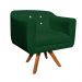 Kit 01 Namoradeira 02 Lugares e 02 Poltronas Giratória Julia Suede Verde com Strass Base Madeira MM30 D'Rossi