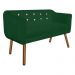 Kit 01 Namoradeira 02 Lugares e 02 Poltronas Giratória Julia Suede Verde com Strass Base Madeira MM30 D'Rossi