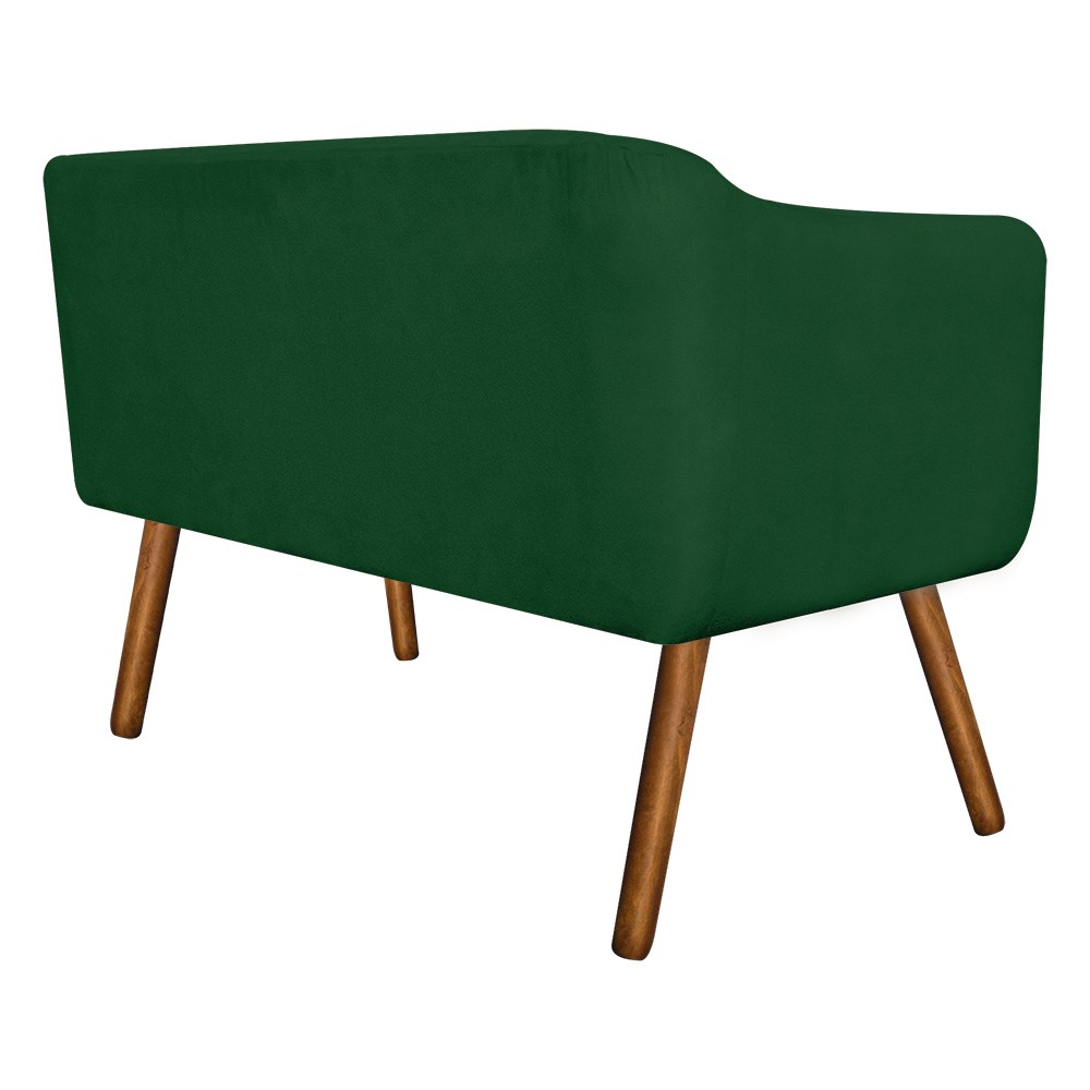 Kit 01 Namoradeira 02 Lugares e 02 Poltronas Giratória Julia Suede Verde com Strass Base Madeira MM30 D'Rossi