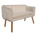 Kit 01 Namoradeira 02 Lugares e 02 Poltronas Giratória Julia Suede com Strass Base Madeira MM30 D'Rossi
