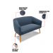 Kit 01 Namoradeira 02 Lugares e 02 Poltronas Giratória Stella Suede Azul Marinho Base Madeira MA30 - D'Rossi