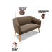 Kit 01 Namoradeira 02 Lugares e 02 Poltronas Giratória Stella Suede Marrom Base Madeira MA30 - D'Rossi