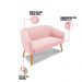 Kit 01 Namoradeira 02 Lugares e 02 Poltronas Giratória Stella Suede Rosa Bebê Base Madeira MA30 - D'Rossi