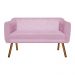 Kit 01 Namoradeira 02 Lugares e 02 Poltronas Julia Suede Rosa Bebê com Strass Pés Palito Castanho D'Rossi