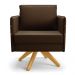 Kit 01 Namoradeira 02 Lugares e 02 Poltronas Mari Suede Marrom Base de Madeira MA30 - D'Rossi