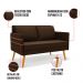 Kit 01 Namoradeira 02 Lugares e 02 Poltronas Mari Suede Marrom Base de Madeira MA30 - D'Rossi