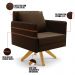Kit 01 Namoradeira 02 Lugares e 02 Poltronas Mari Suede Marrom Base de Madeira MA30 - D'Rossi