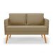 Kit 01 Namoradeira 02 Lugares e 02 Poltronas Mari Suede Marrom Rato Base de Madeira MA30 - D'Rossi
