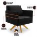 Kit 01 Namoradeira 02 Lugares e 02 Poltronas Mari Suede Preto Base de Madeira MA30 - D'Rossi