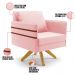 Kit 01 Namoradeira 02 Lugares e 02 Poltronas Mari Suede Rosa Bebê Base de Madeira MA30 - D'Rossi