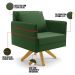 Kit 01 Namoradeira 02 Lugares e 02 Poltronas Mari Suede Verde Base de Madeira MA30 - D'Rossi