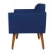 Kit 01 Namoradeira 02 Lugares e 02 Poltronas Marisa Suede Azul Marinho Base Giratória Madeira MA30 D'Rossi