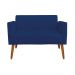 Kit 01 Namoradeira 02 Lugares e 02 Poltronas Marisa Suede Azul Marinho Base Giratória Madeira MA30 D'Rossi
