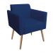 Kit 01 Namoradeira 02 Lugares e 02 Poltronas Marisa Suede Azul Marinho Pés Palito Natural D'Rossi