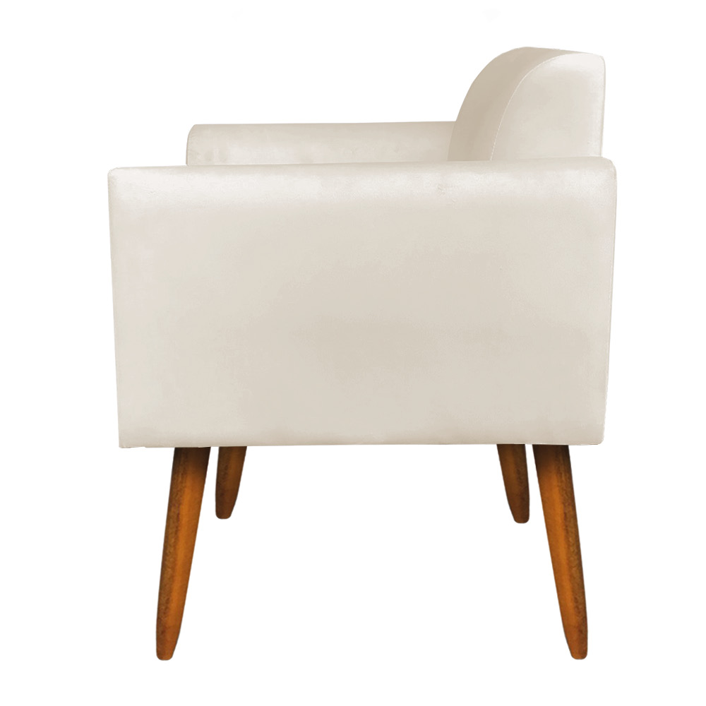 Kit 01 Namoradeira 02 Lugares e 02 Poltronas Marisa Suede Base Giratória Madeira MA30 D'Rossi