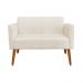 Kit 01 Namoradeira 02 Lugares e 02 Poltronas Marisa Suede Base Giratória Madeira MA30 D'Rossi