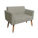 Kit 01 Namoradeira 02 Lugares e 02 Poltronas Marisa Suede Marrom Rato Base Giratória Madeira MA30 D'Rossi