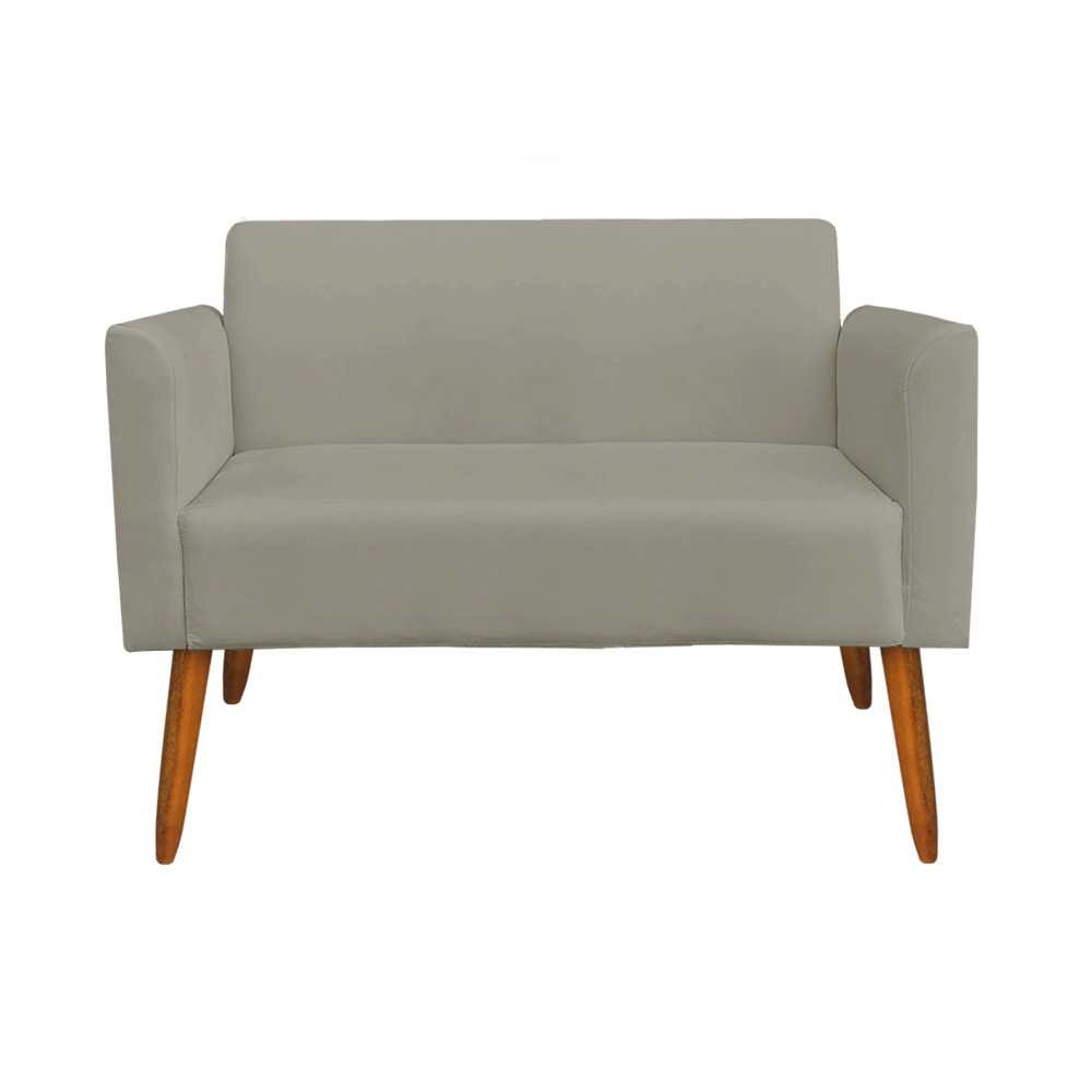 Kit 01 Namoradeira 02 Lugares e 02 Poltronas Marisa Suede Marrom Rato Base Giratória Madeira MA30 D'Rossi