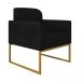 Kit 01 Namoradeira 02 Lugares e 02 Poltronas Marisa Suede Preto Base Industrial Metálica Dourado D'Rossi