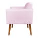 Kit 01 Namoradeira 02 Lugares e 02 Poltronas Marisa Suede Rosa Bebê Pés Palito Castanho D'Rossi